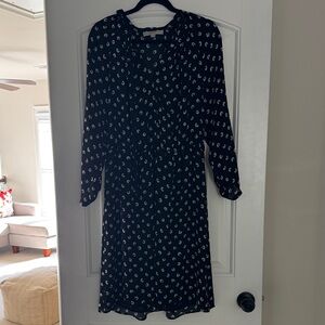 LOFT Navy Dress with Light Blue Accents